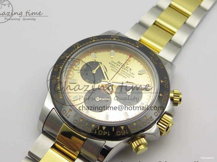 Best On Gold JH Ceramic Bracelet A7750 Dial SS YG SS Daytona Bezel YG Edition 0830